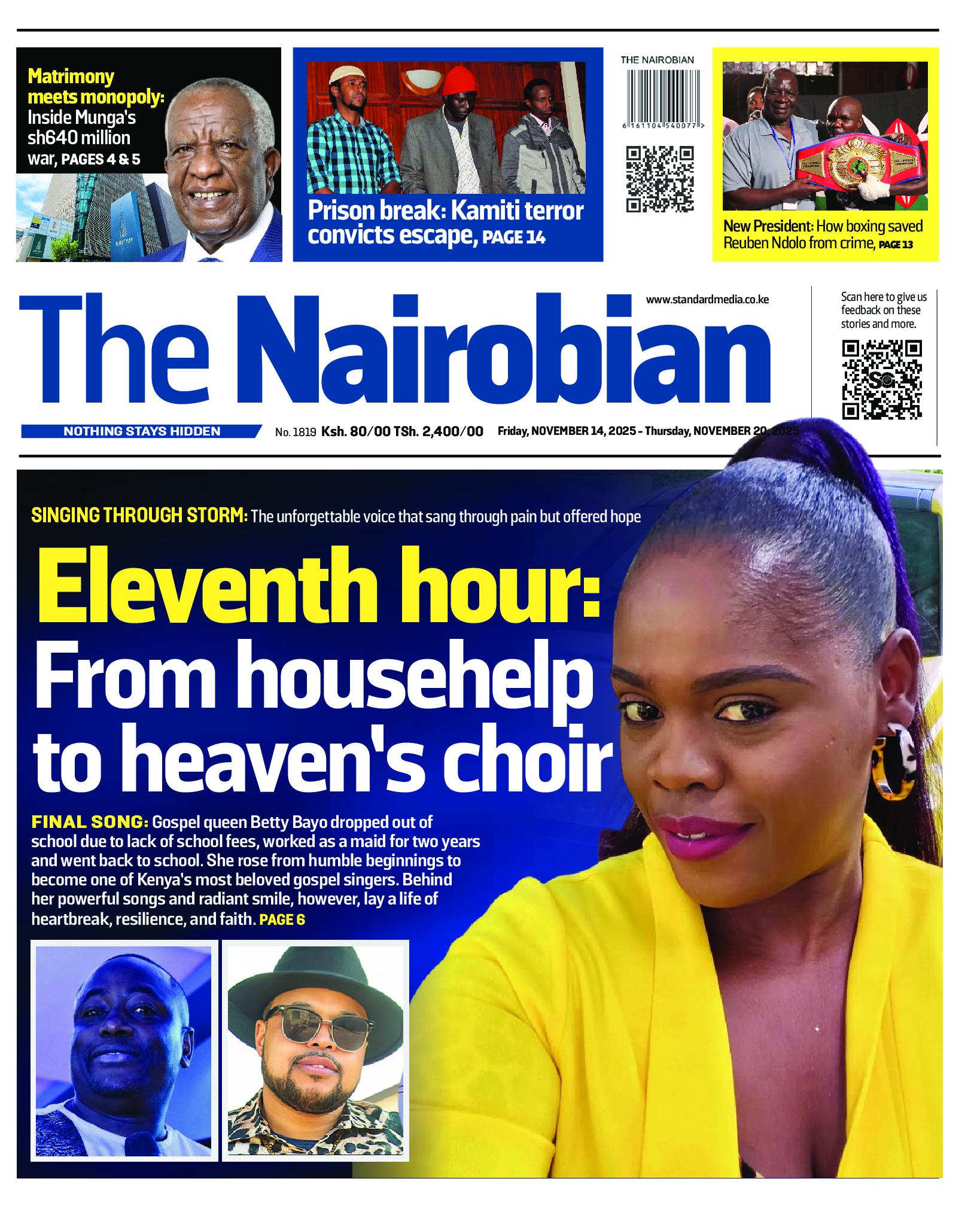The Nairobian Newspaper page 1
