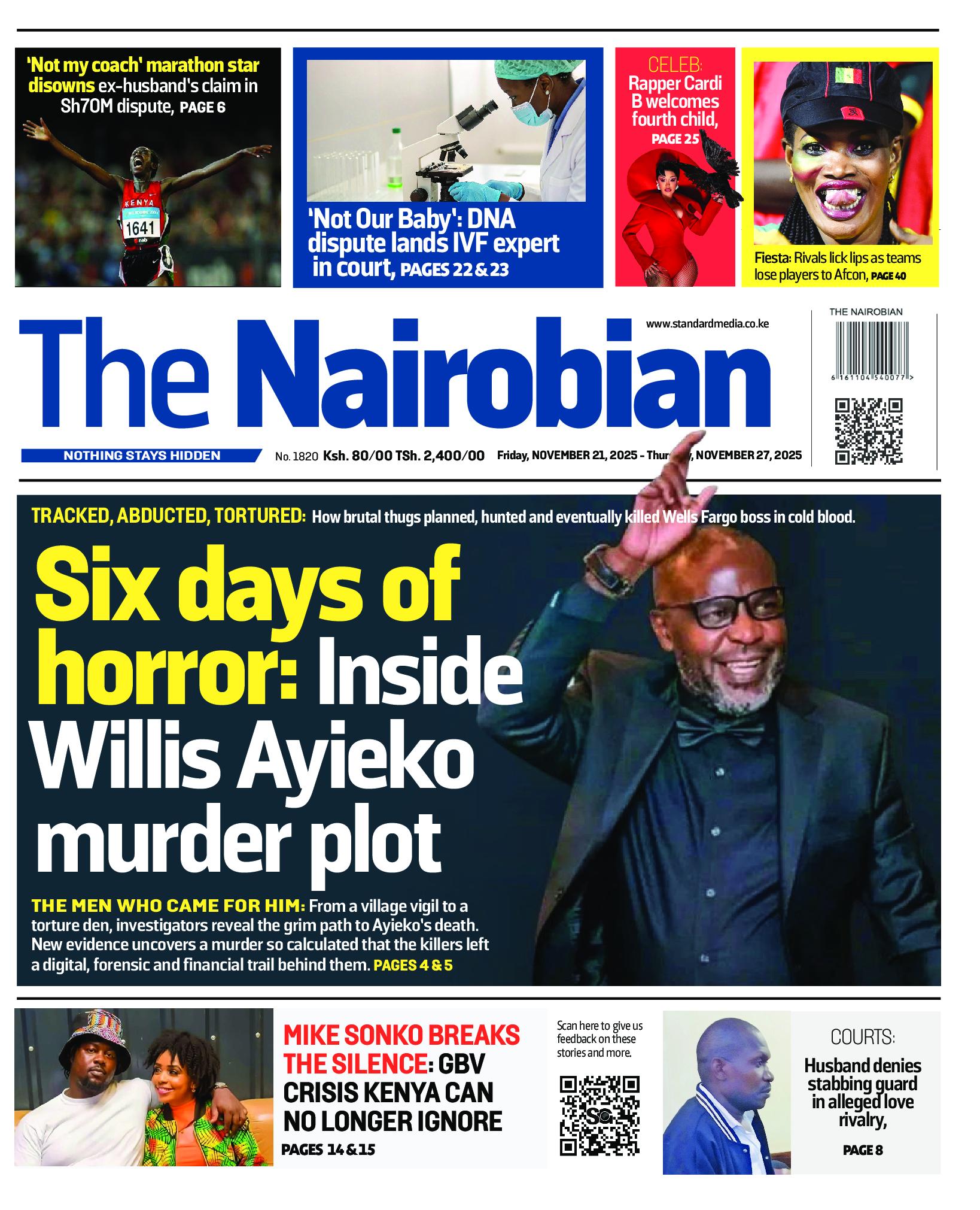 The Nairobian Newspaper page 1