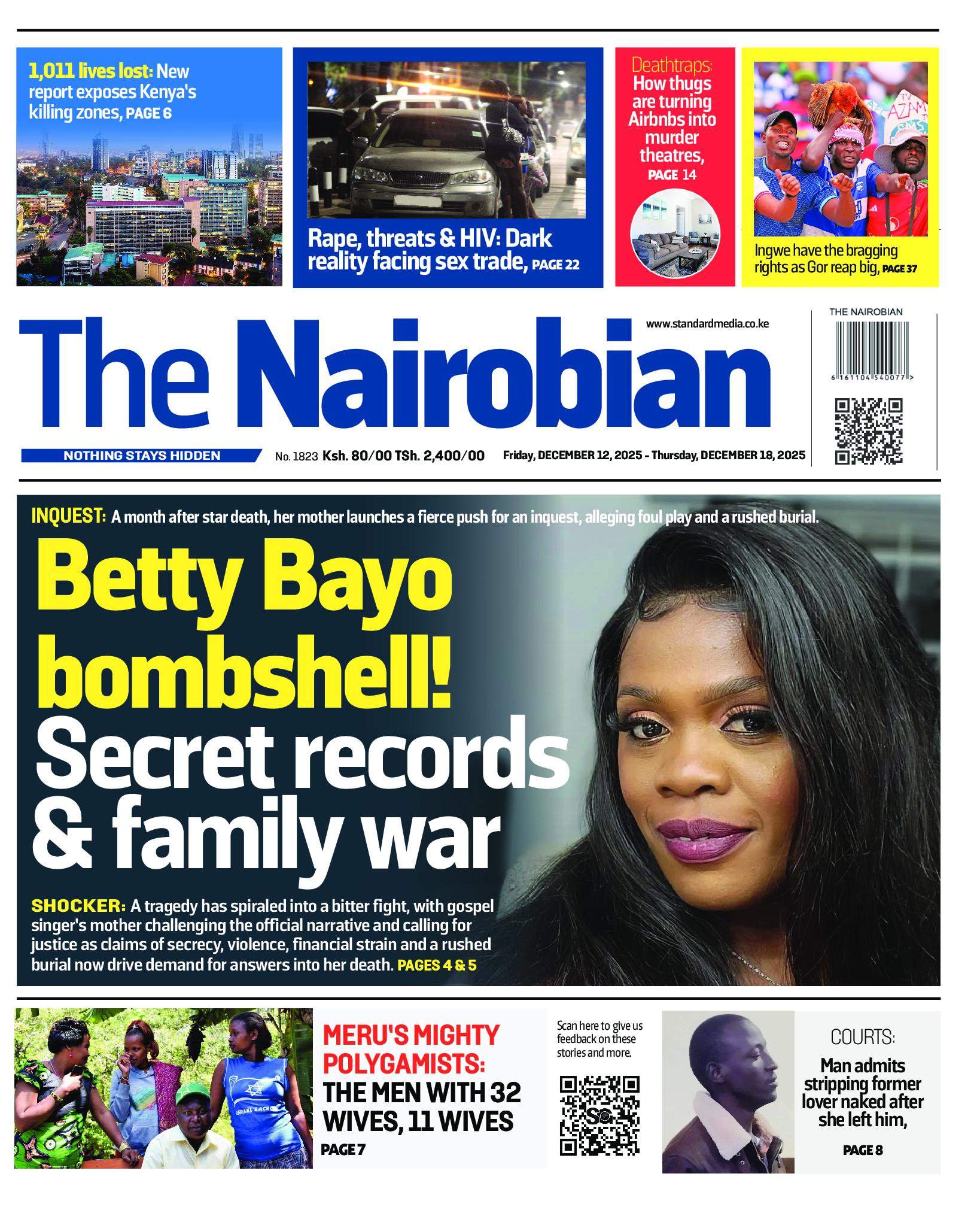 The Nairobian Newspaper page 1