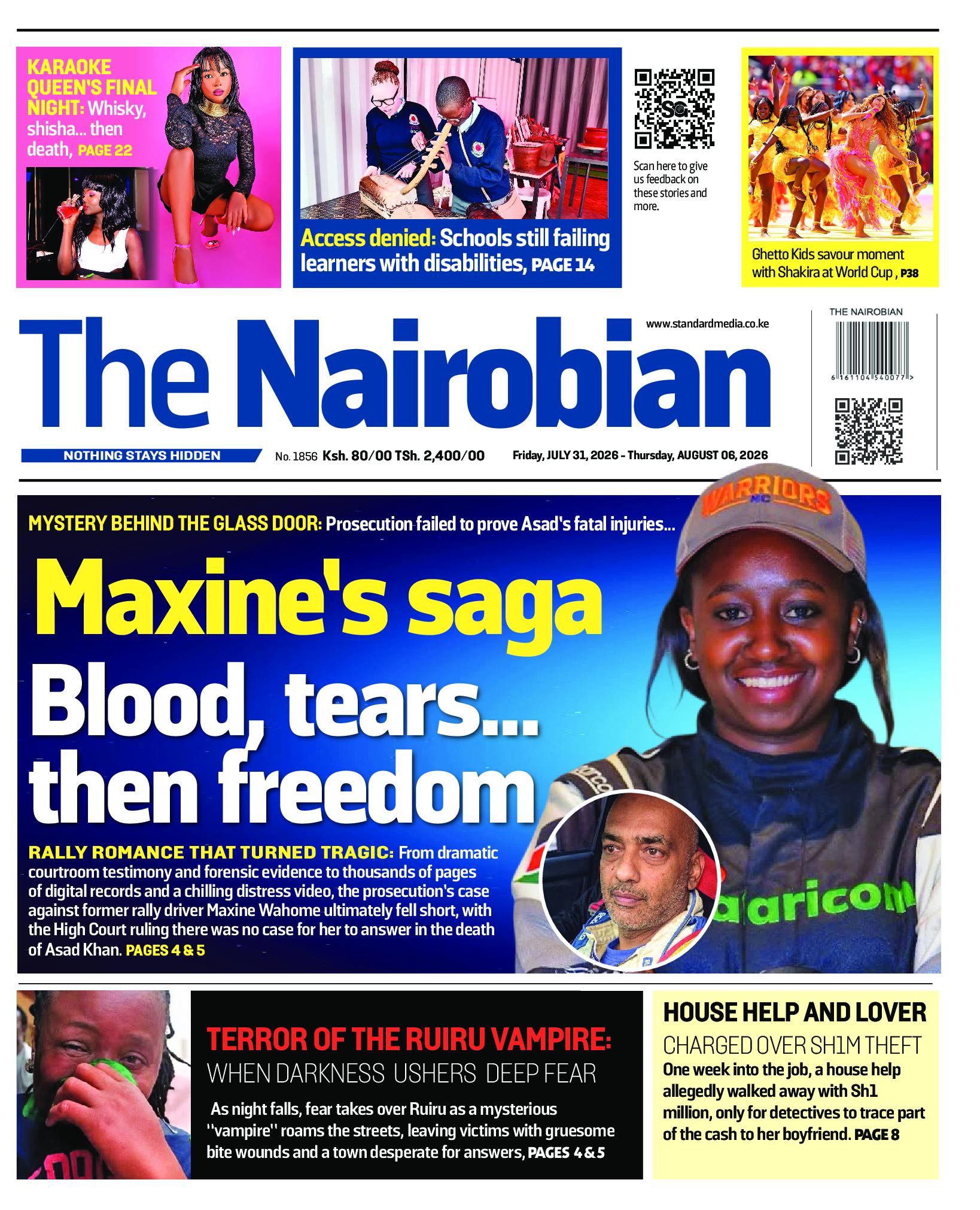 The Nairobian Newspaper page 1