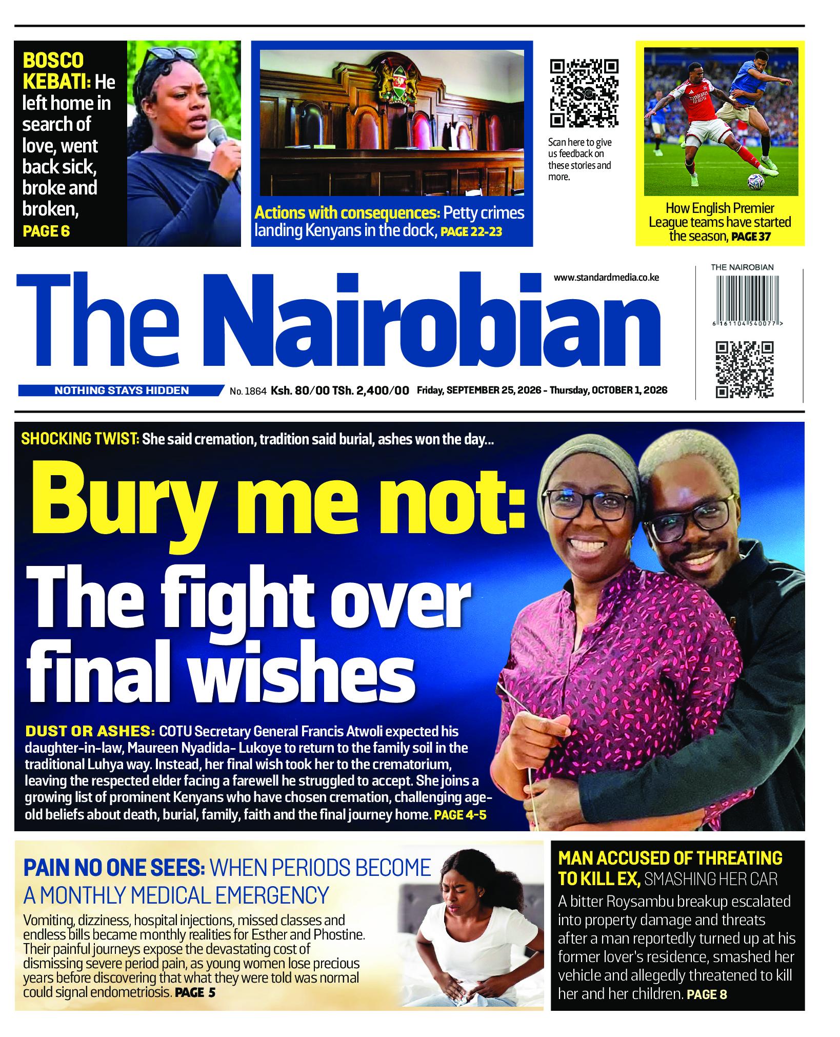 The Nairobian Newspaper page 1