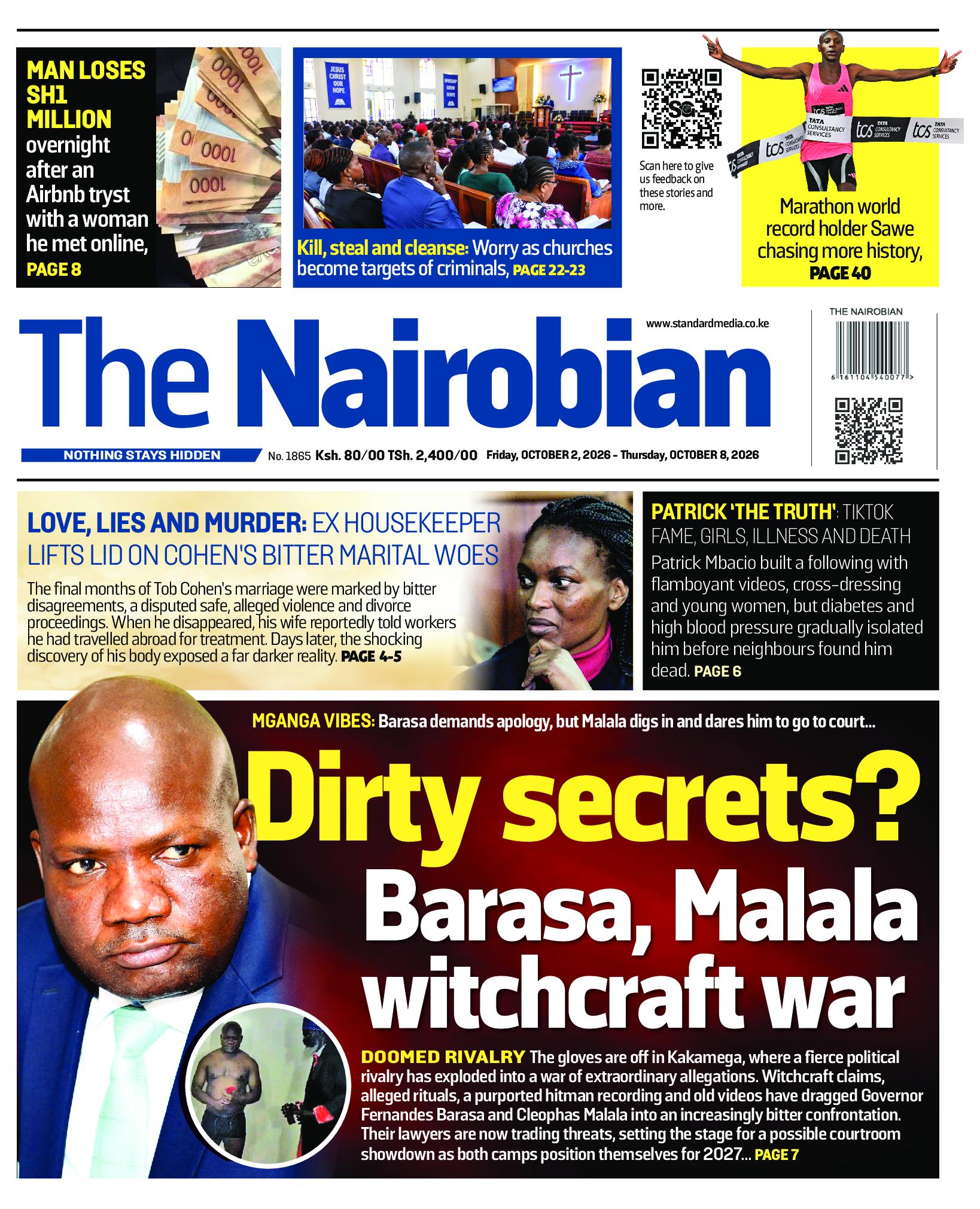 The Nairobian Newspaper page 1
