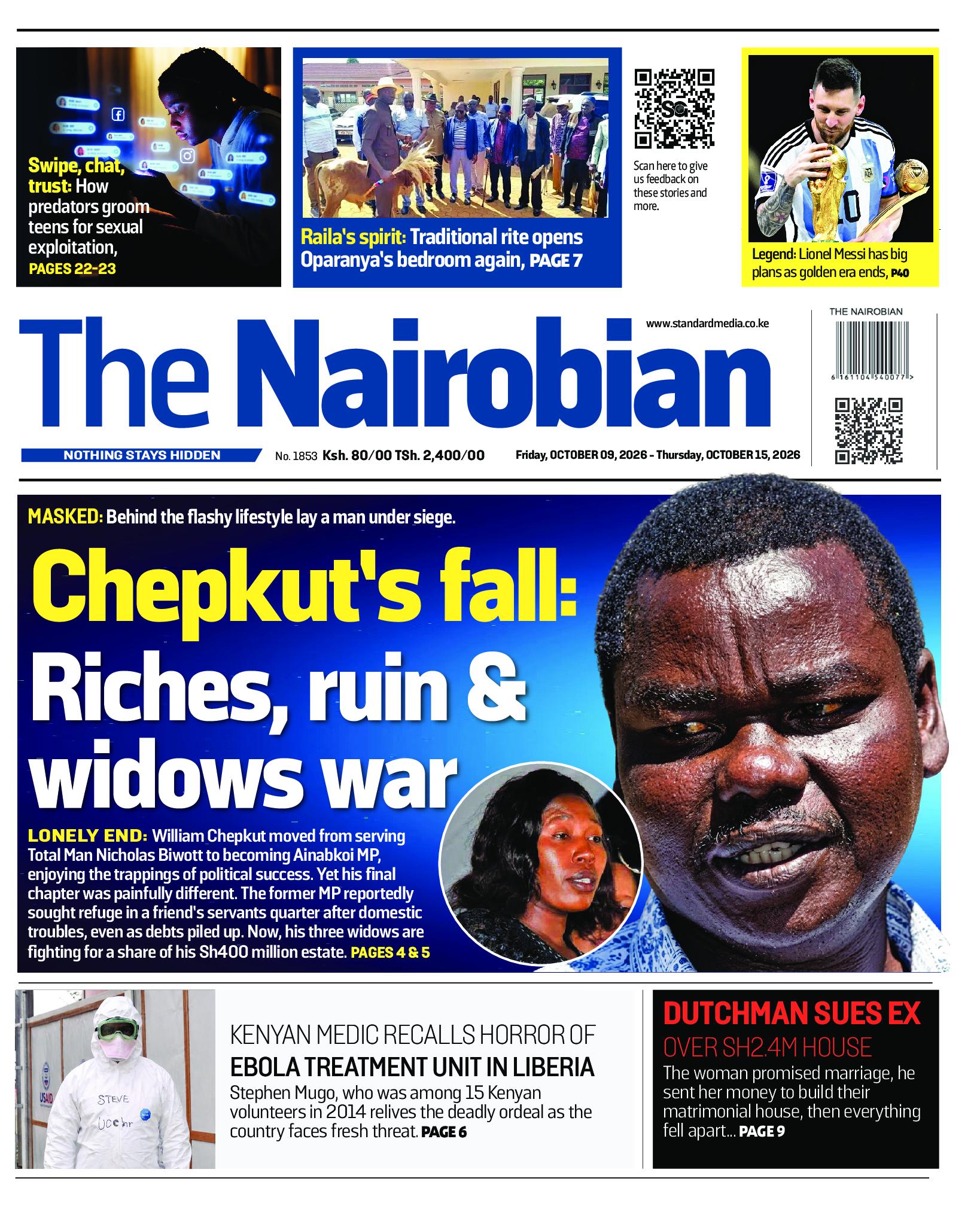 The Nairobian Newspaper page 1