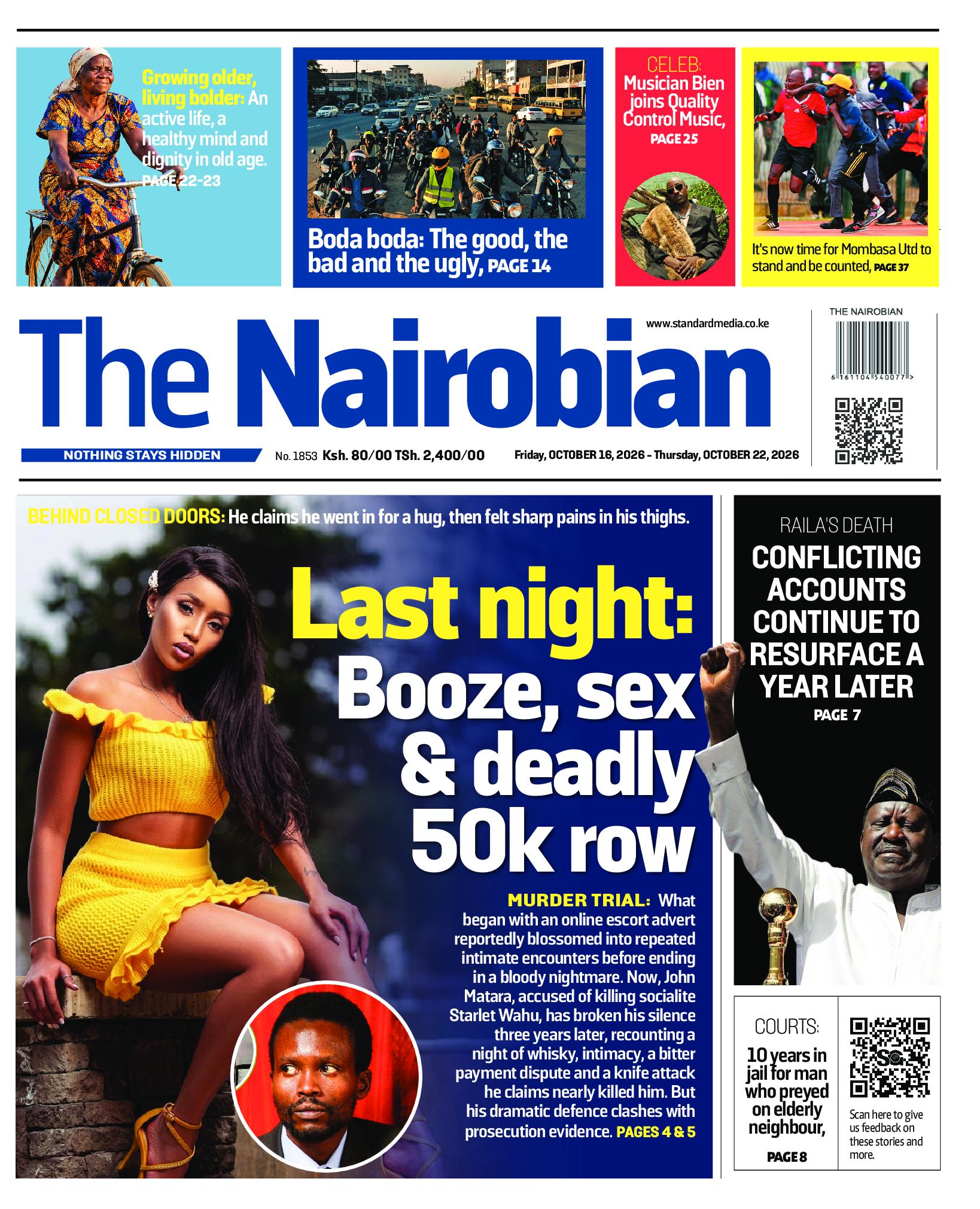 The Nairobian Newspaper page 1
