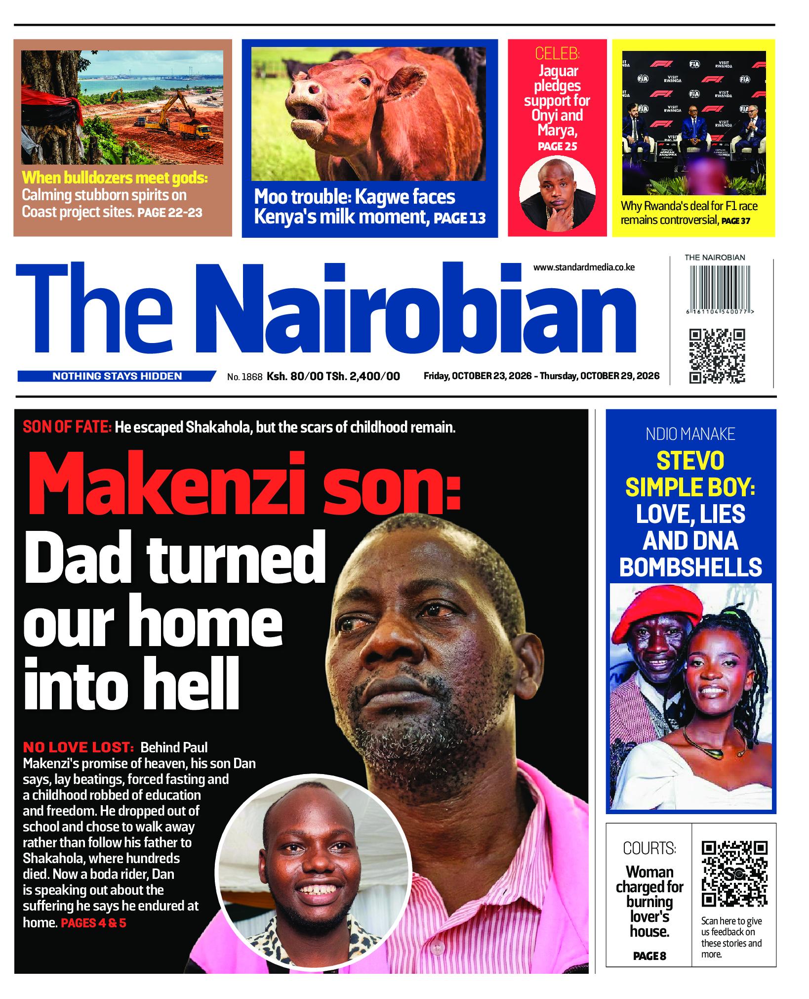 The Nairobian Newspaper page 1