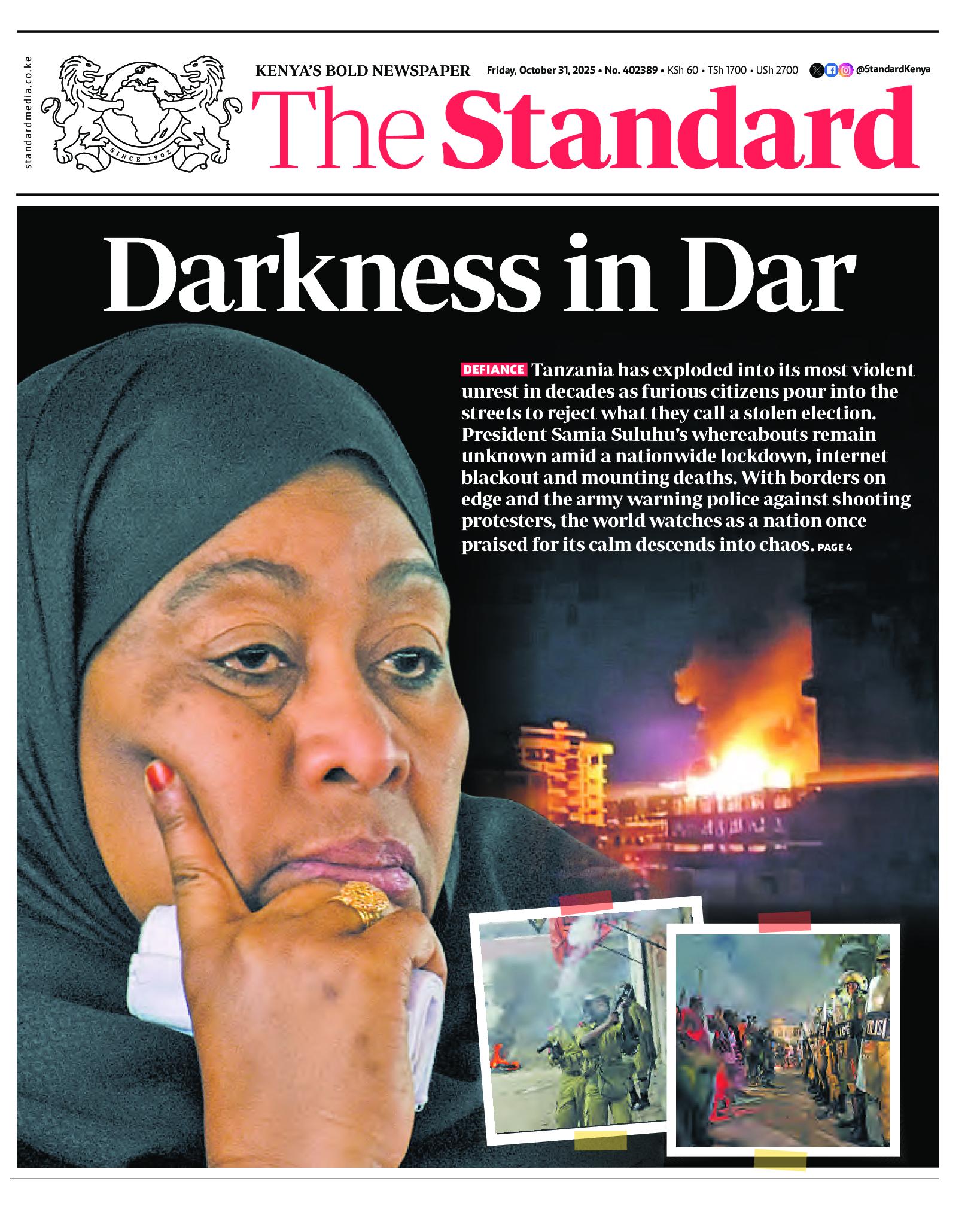 The Standard Newspaper page 1