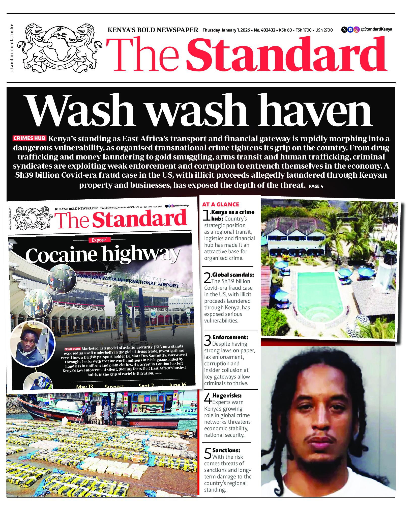 The Standard Newspaper page 1