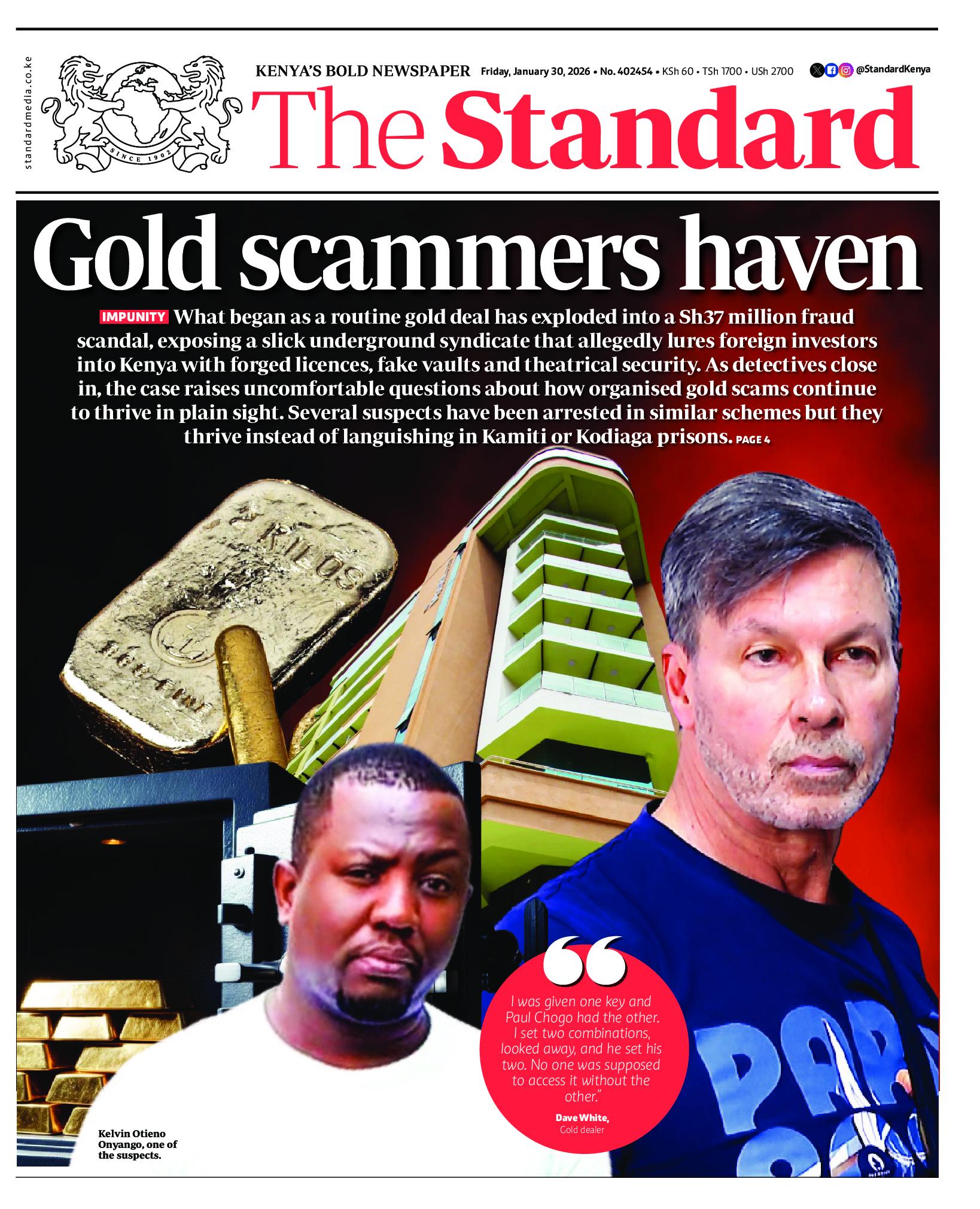 The Standard Newspaper page 1