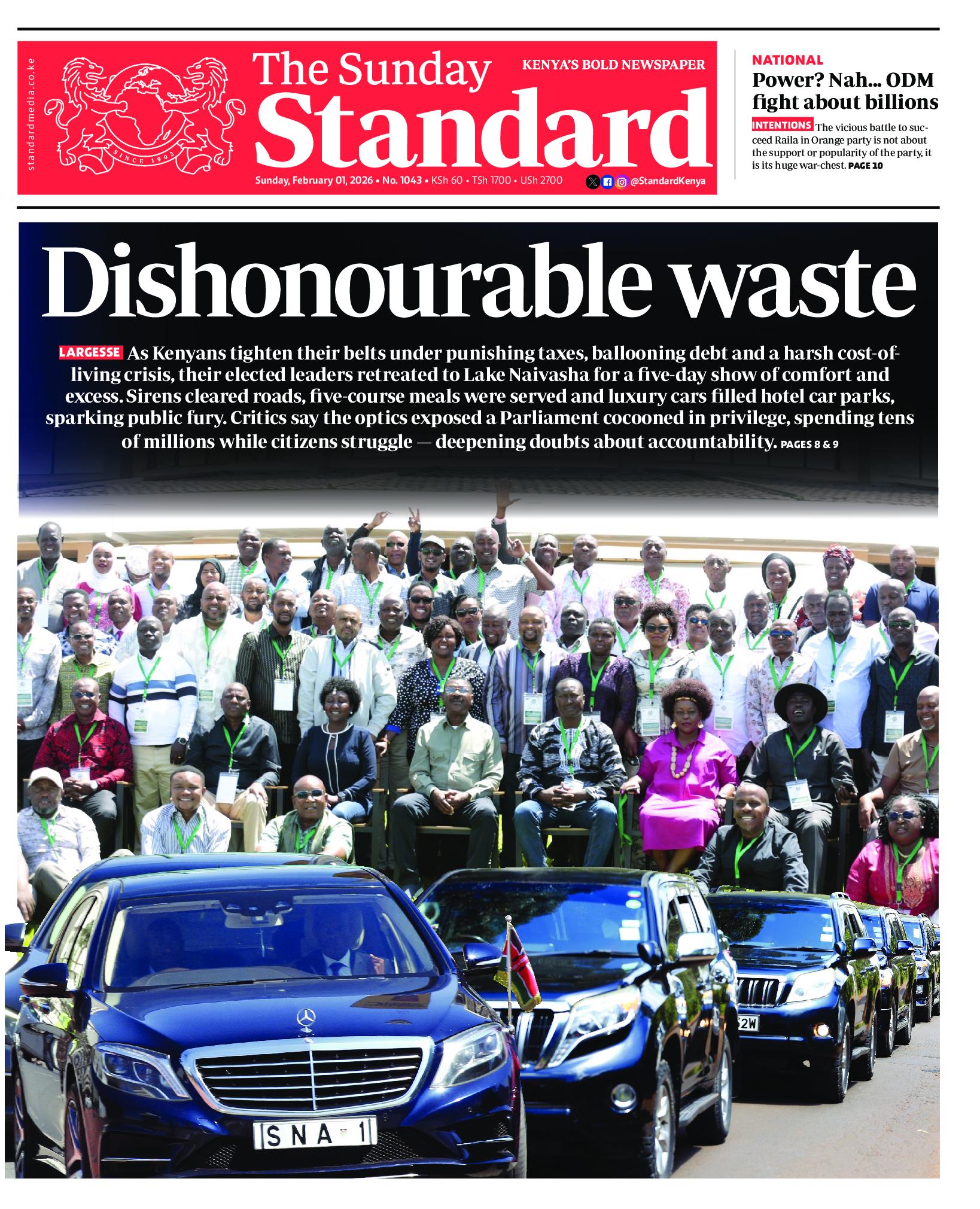 The Standard Newspaper page 1