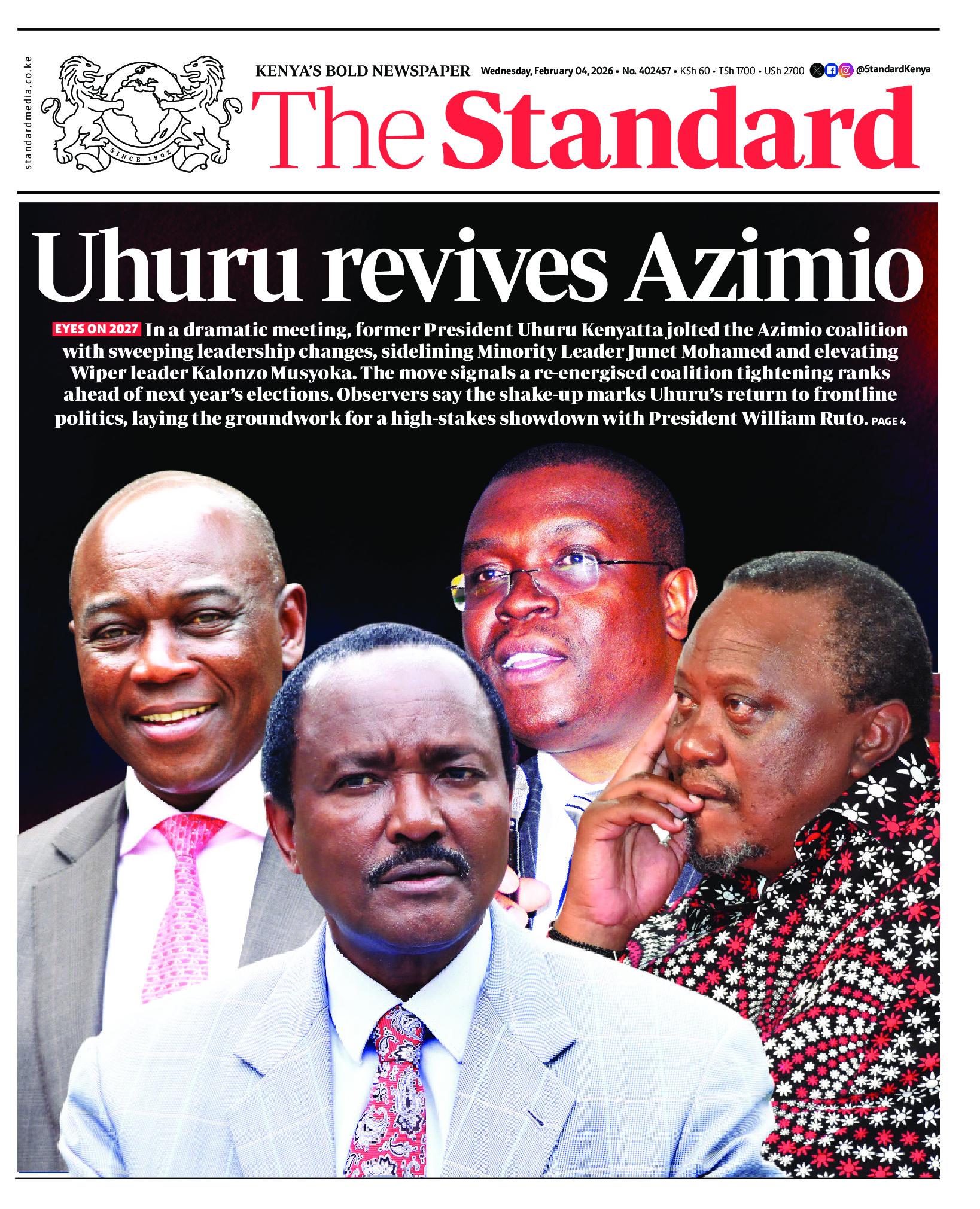 The Standard Newspaper page 1