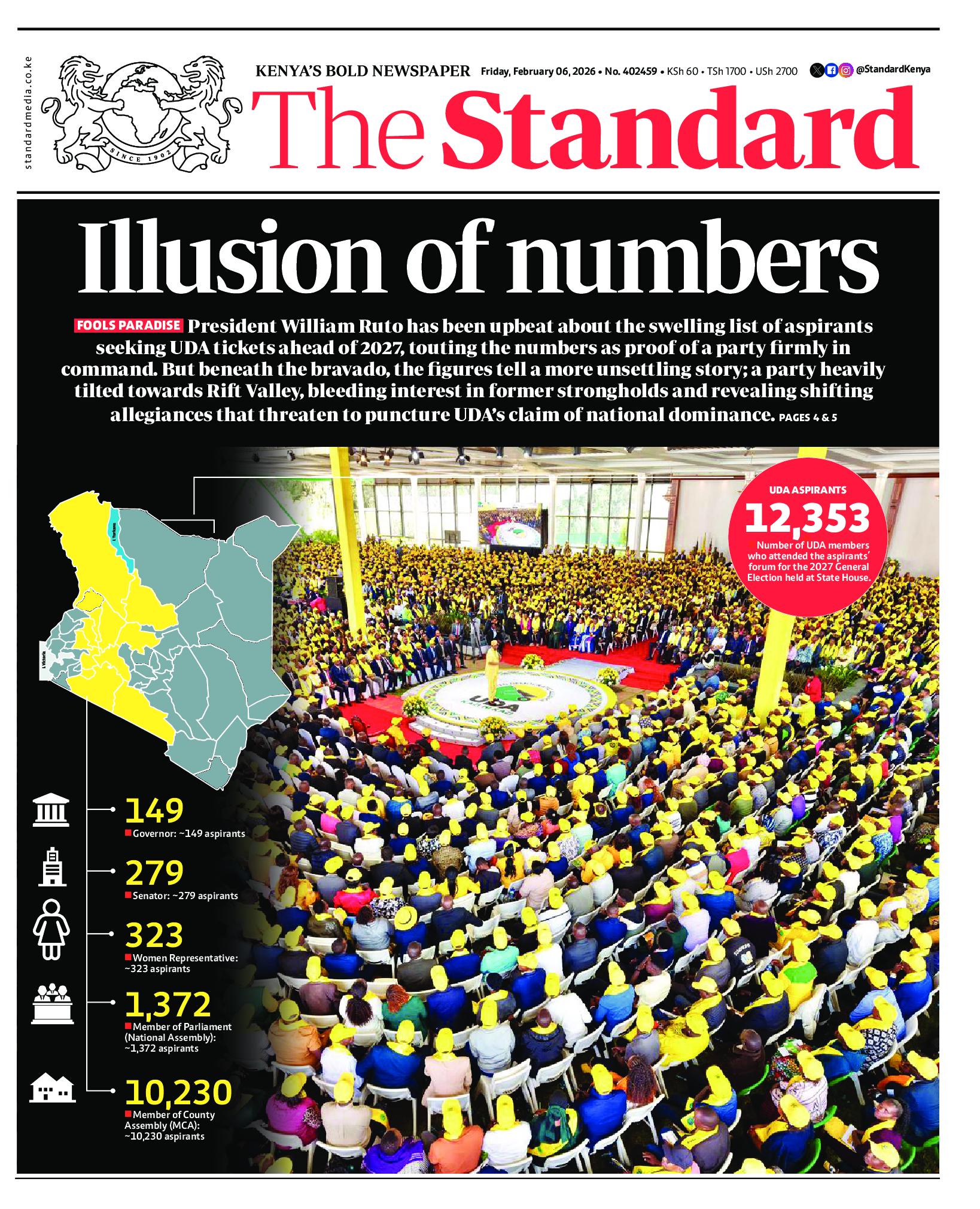 The Standard Newspaper page 1