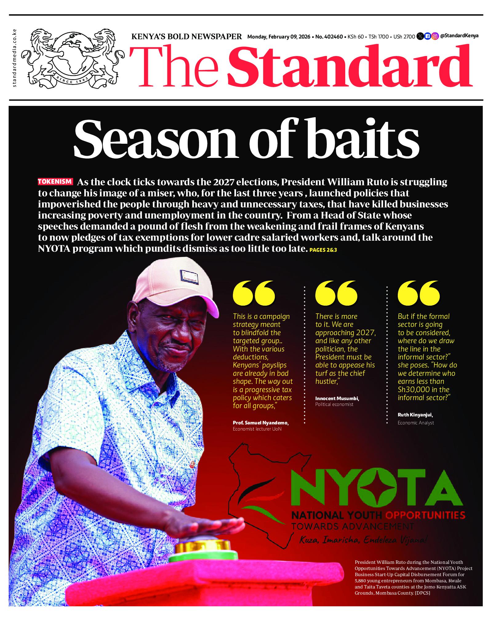 The Standard Newspaper page 1