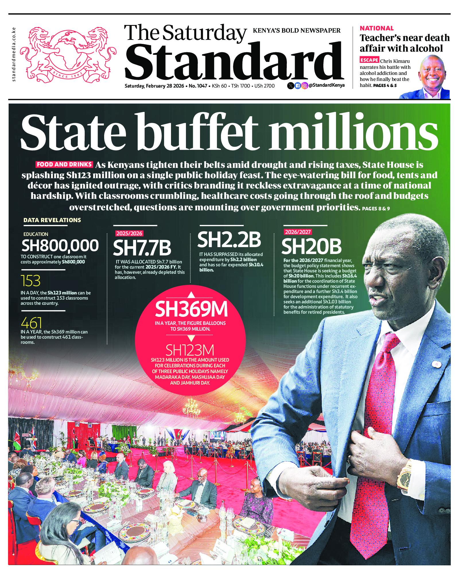 The Standard Newspaper page 1