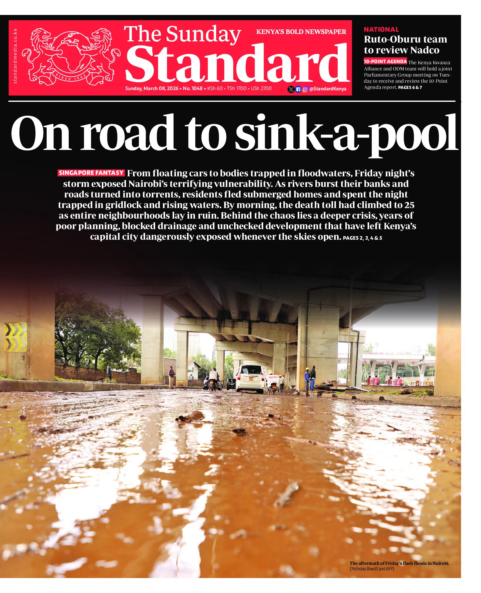 The Standard Newspaper page 1