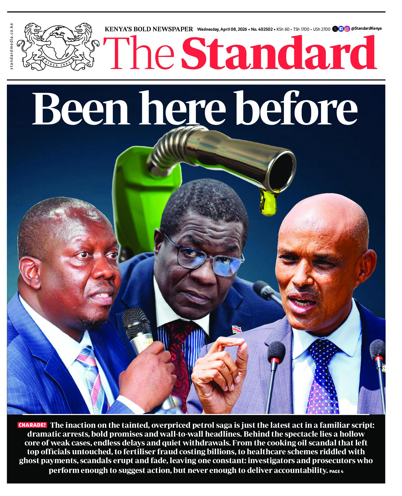 The Standard Newspaper page 1