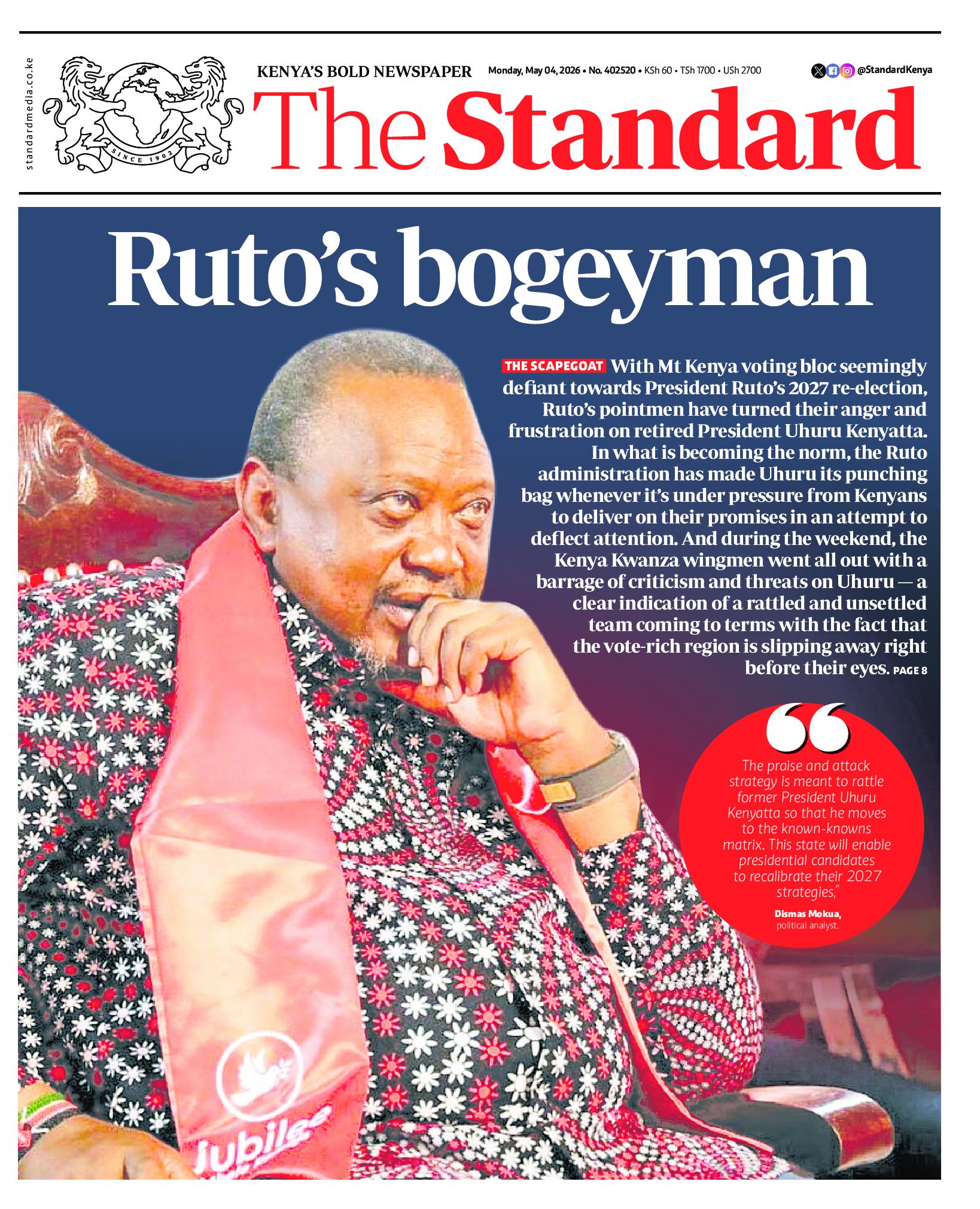 The Standard Newspaper page 1