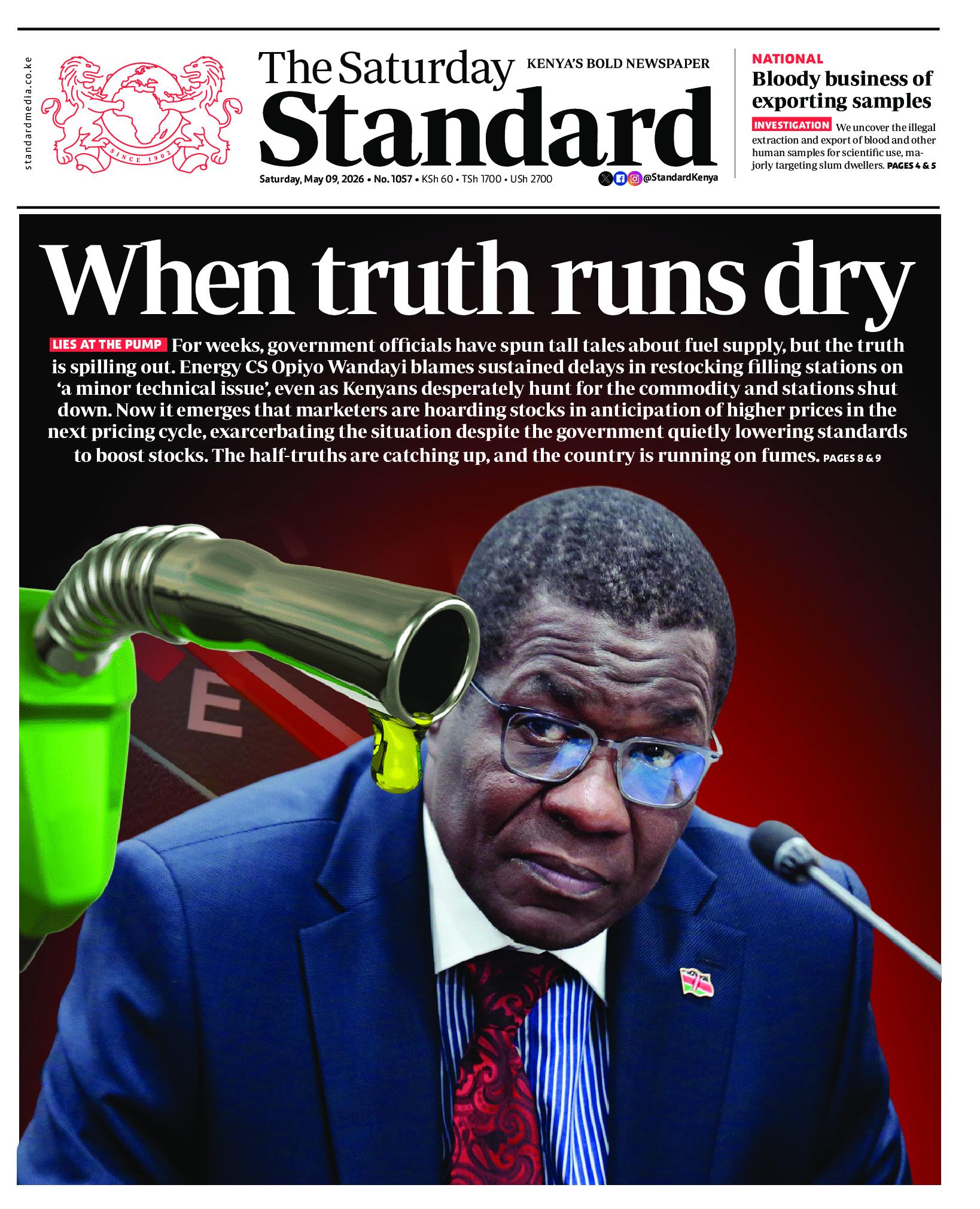 The Standard Newspaper page 1