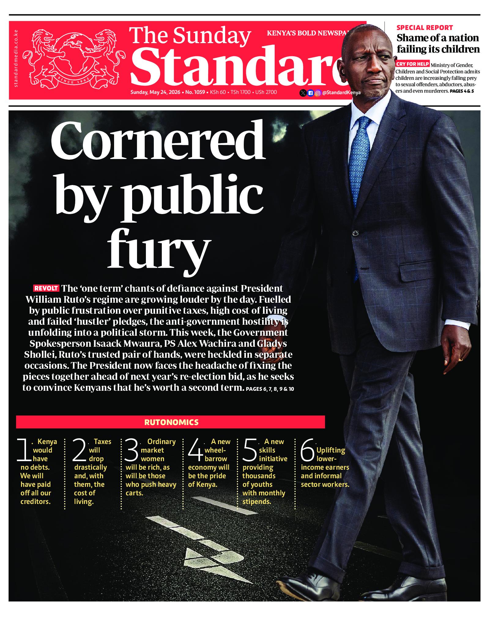 The Standard Newspaper page 1