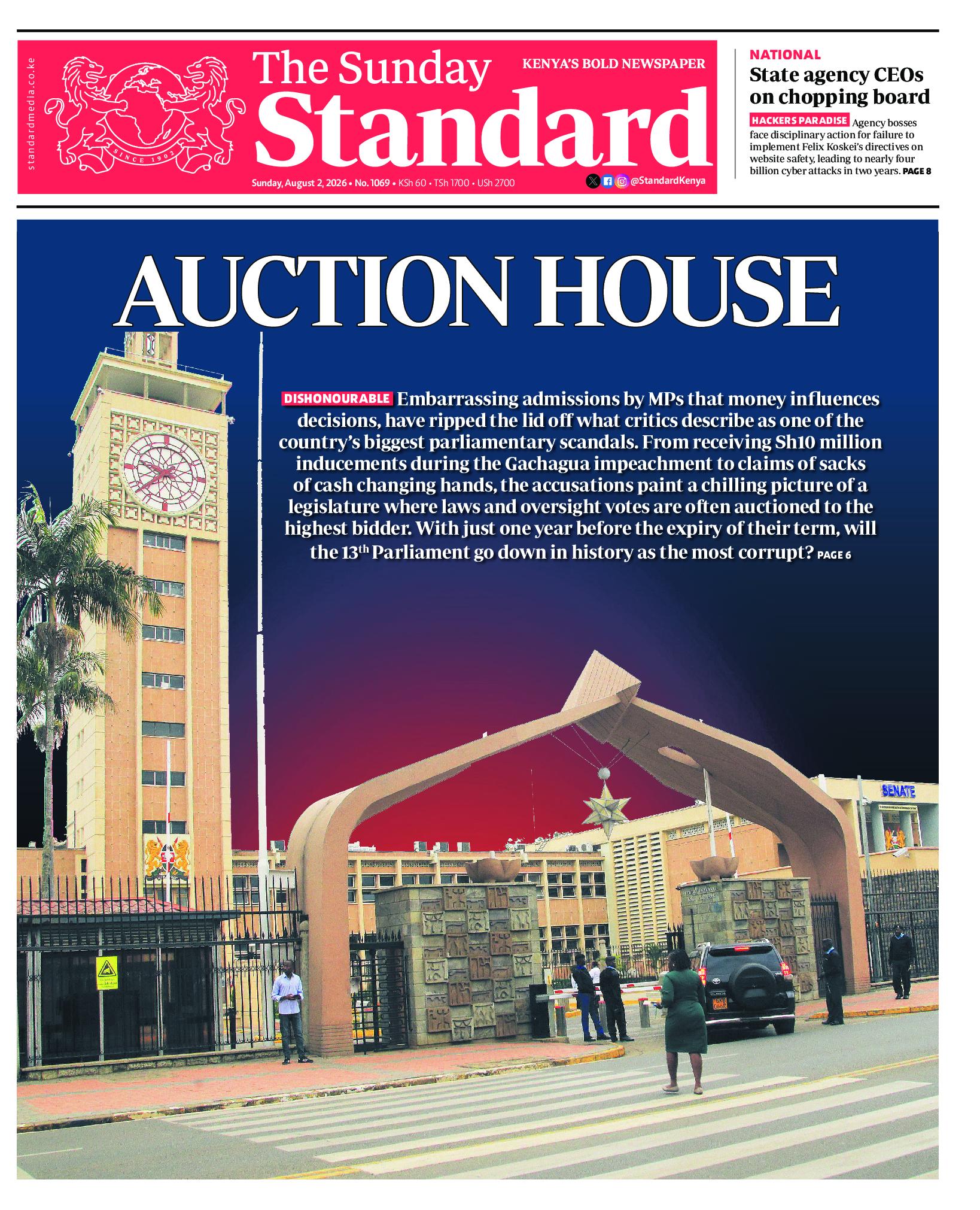 The Standard Newspaper page 1
