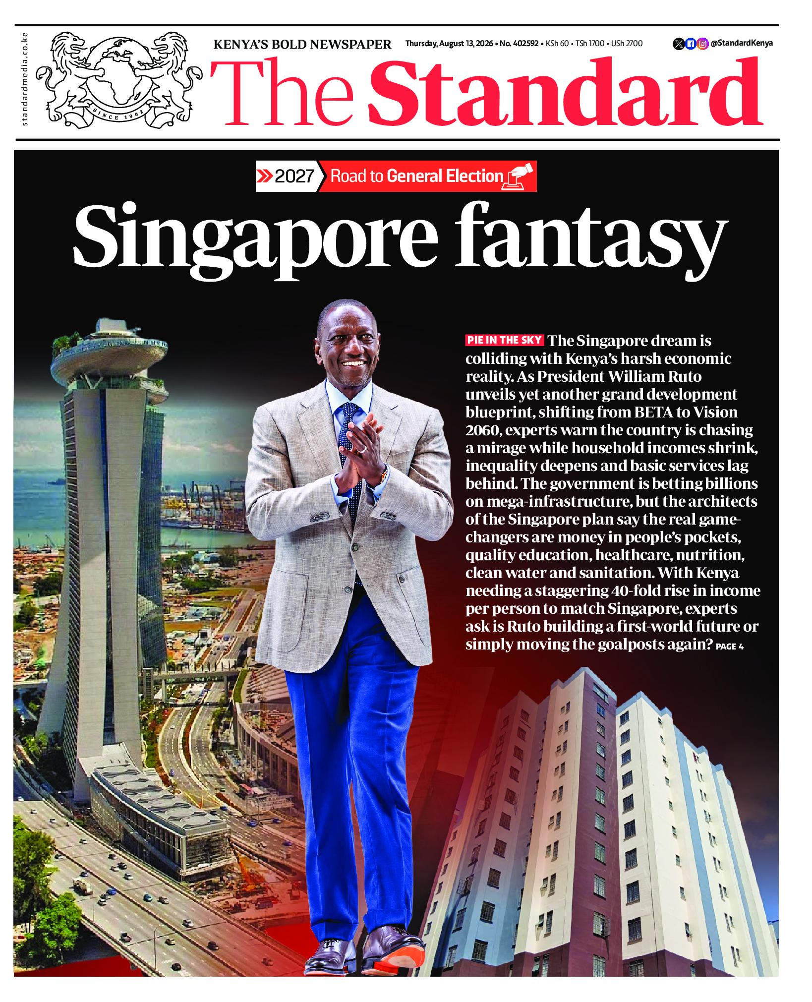 The Standard Newspaper page 1