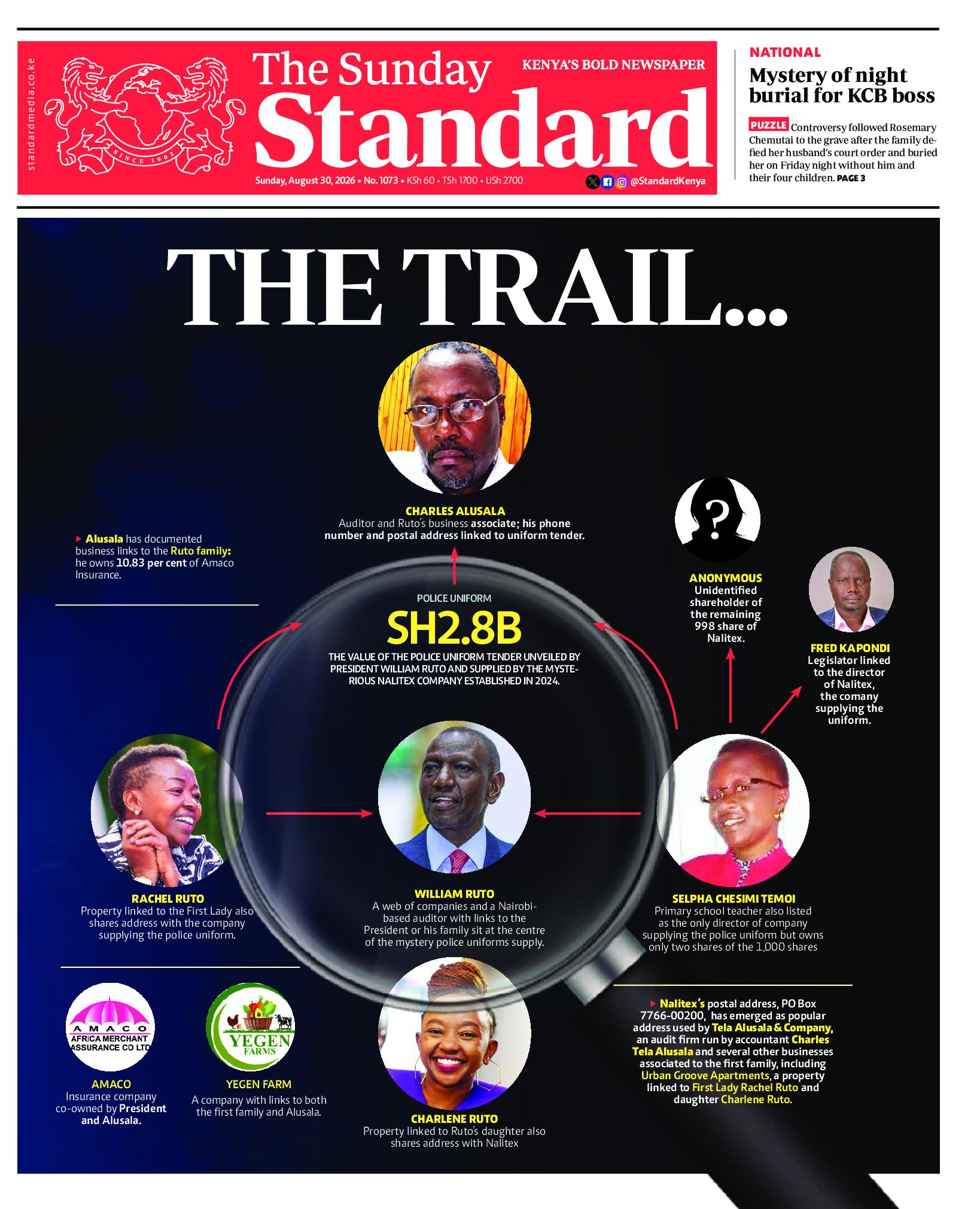 The Standard Newspaper page 1
