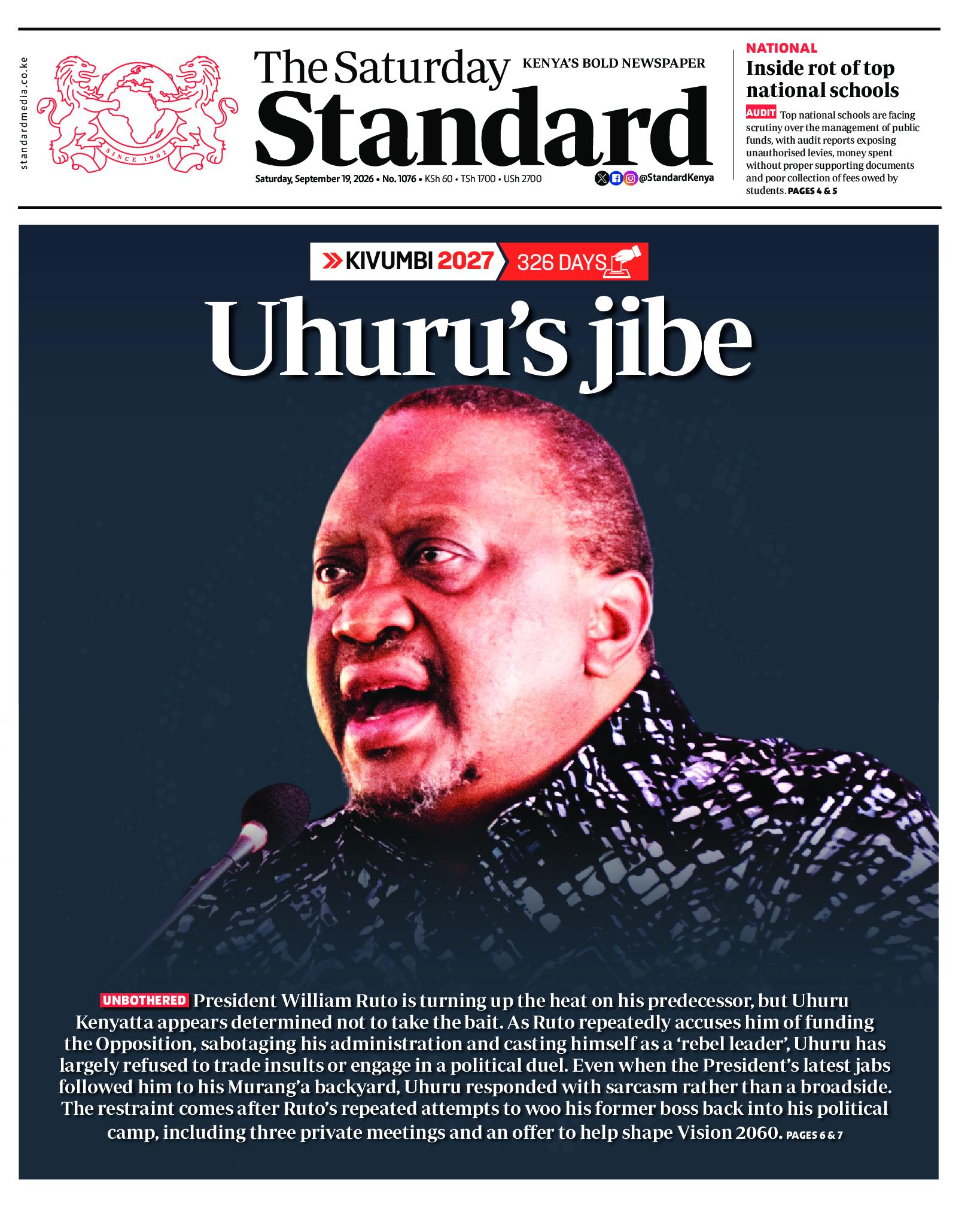 The Standard Newspaper page 1