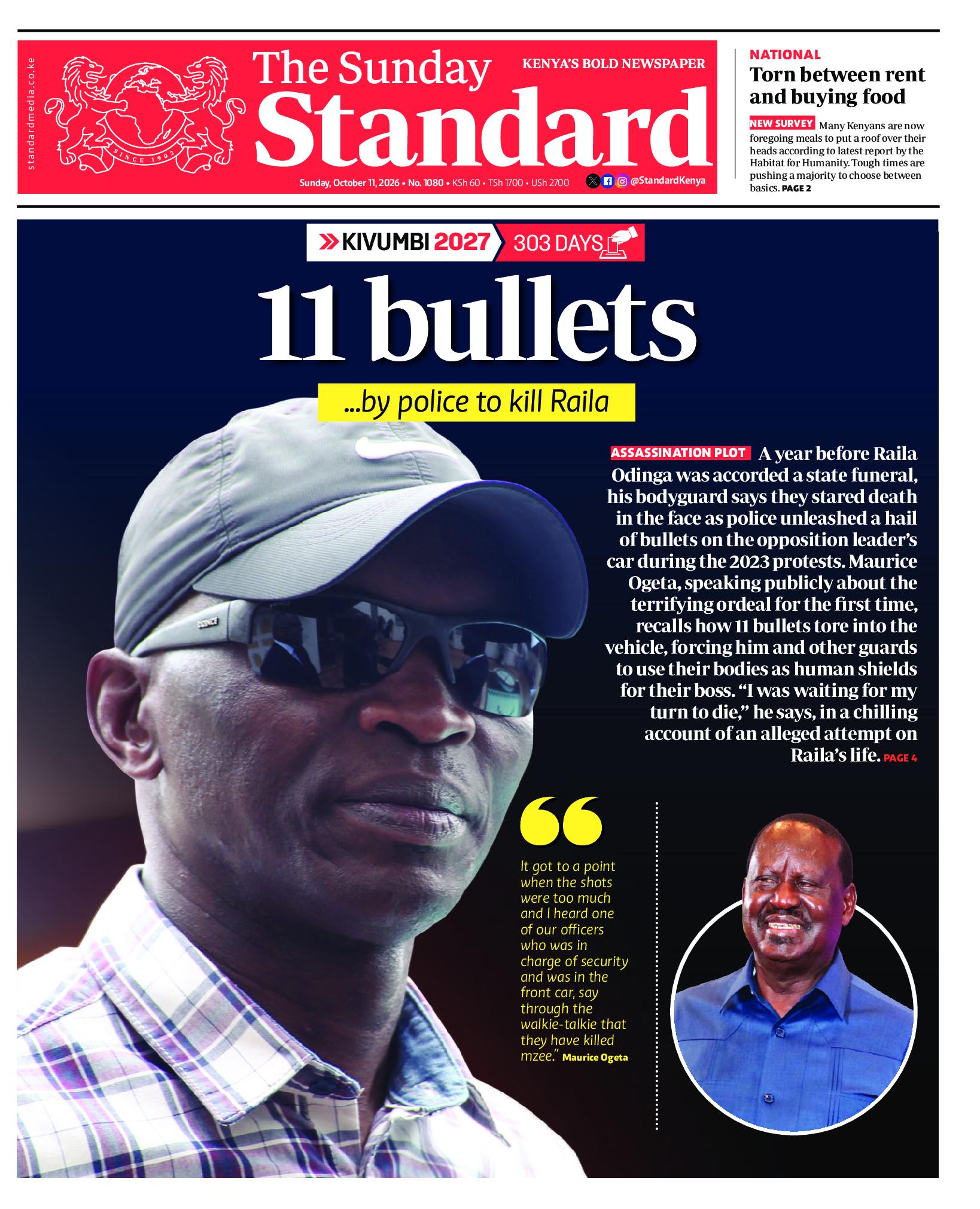 The Standard Newspaper page 1