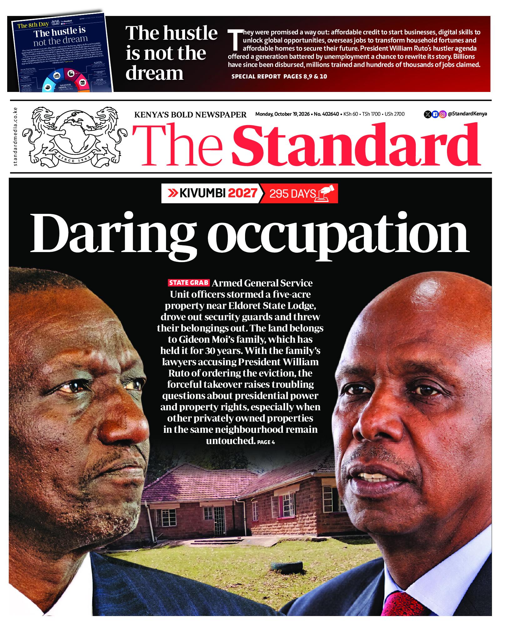 The Standard Newspaper page 1